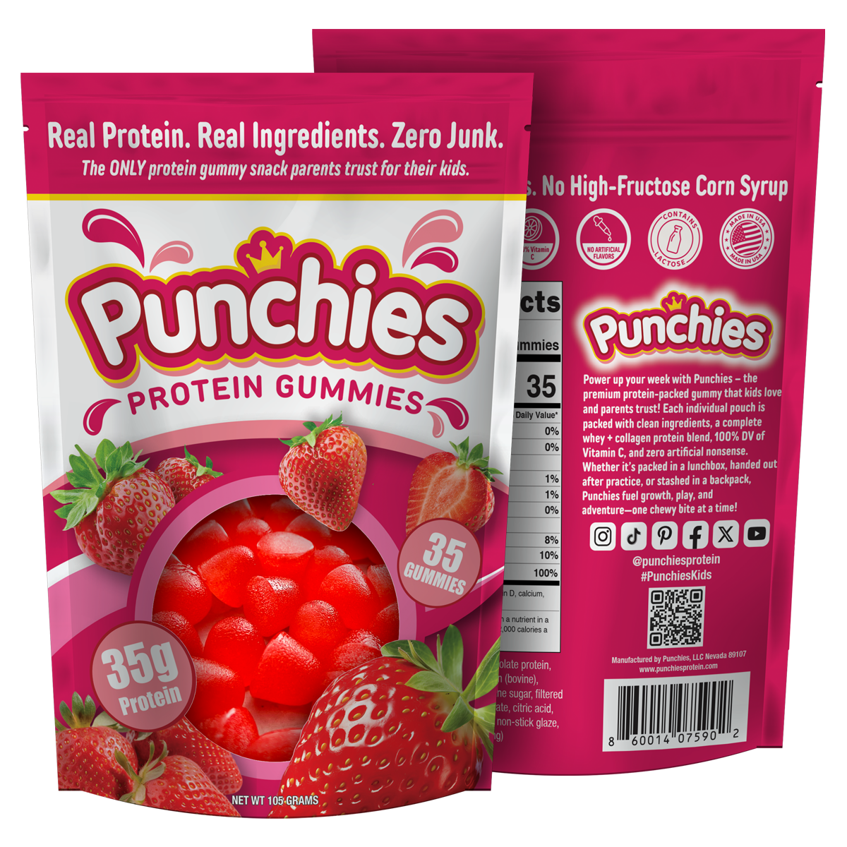 Punchies Protein Gummies - Strawberry