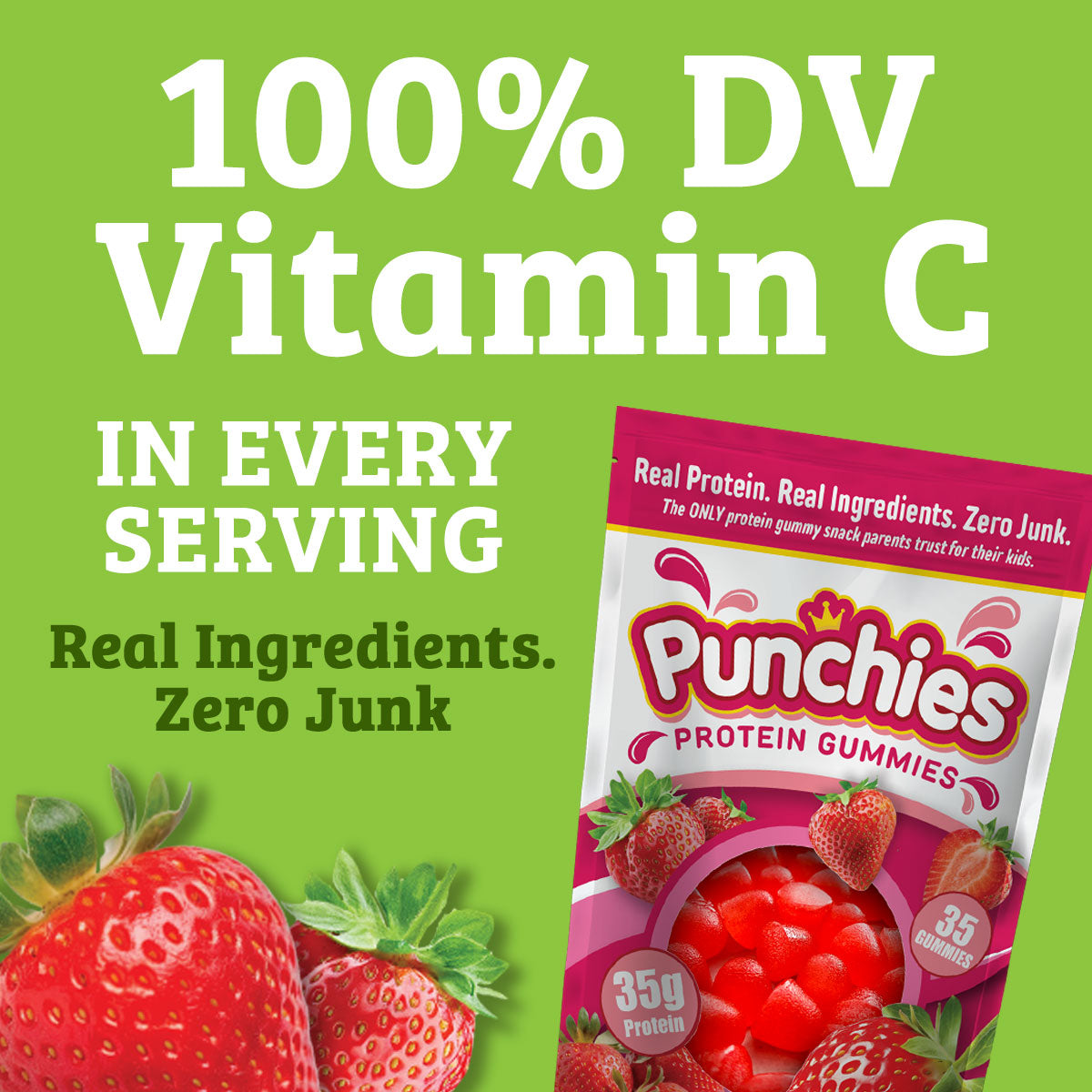 Punchies Protein Gummies - Green Apple