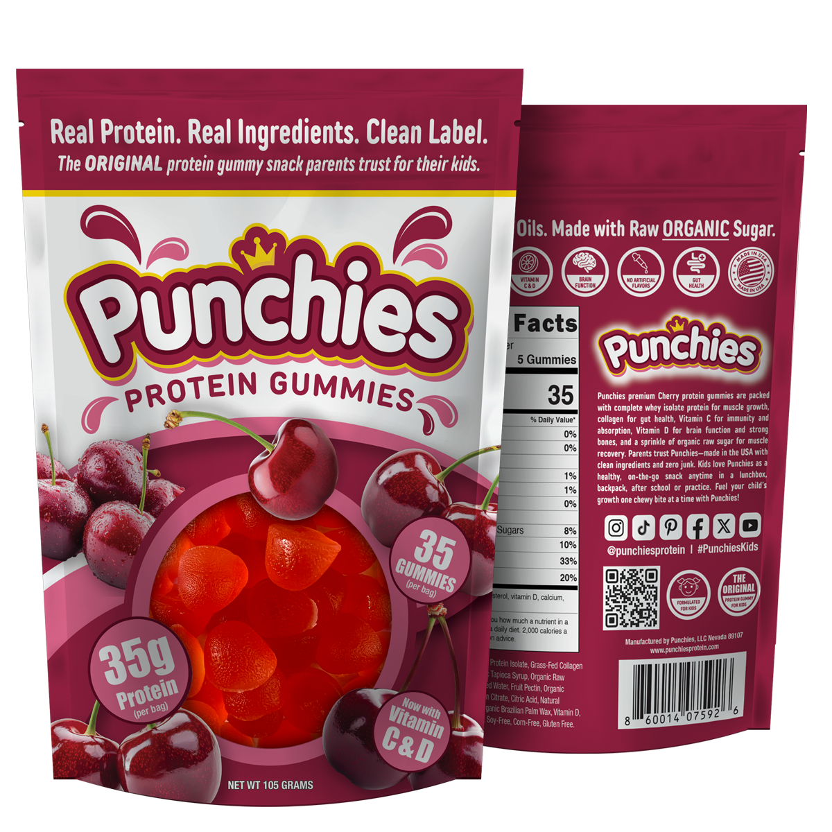 Punchies Protein Gummies - Green Apple