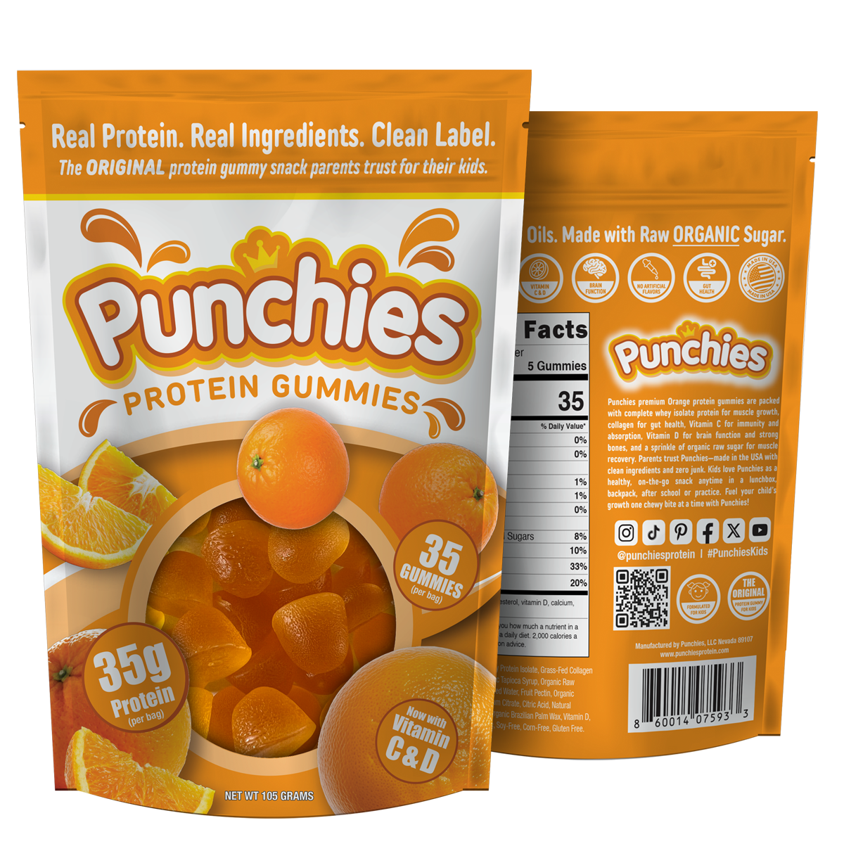 Punchies Protein Gummies - Green Apple