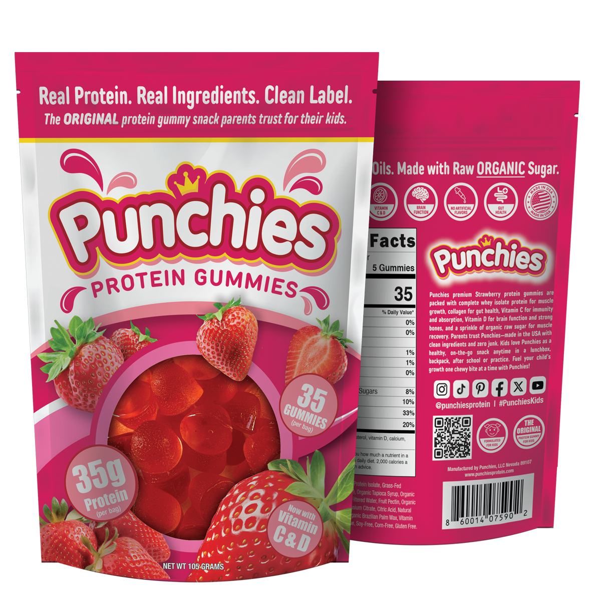 Punchies Protein Gummies - Green Apple