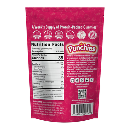 Punchies Strawberry Premium Protein Gummies 🍓 💪 🩷