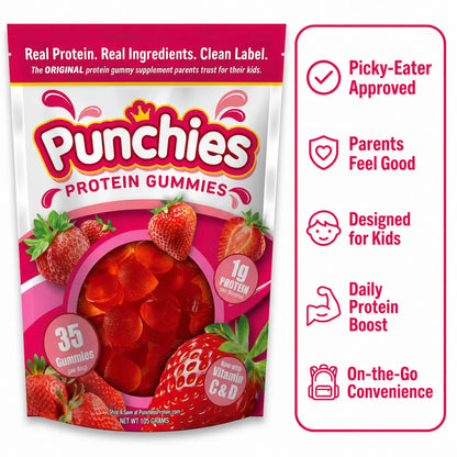 Protein Gummies for Kids | Whey, Collagen, Vitamin D, Vitamin C Punchies